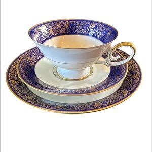 P. T Bavaria Tirschenruth Germany Coffee teacup, saucer, and luncheon plate trio